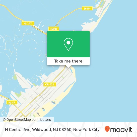 Mapa de N Central Ave, Wildwood, NJ 08260