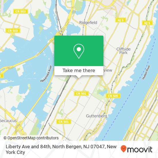 Liberty Ave and 84th, North Bergen, NJ 07047 map