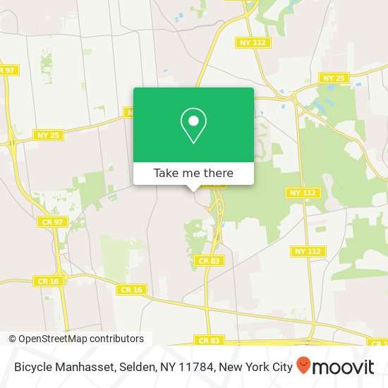 Mapa de Bicycle Manhasset, Selden, NY 11784