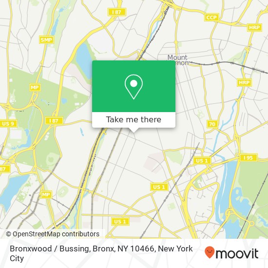 Mapa de Bronxwood / Bussing, Bronx, NY 10466