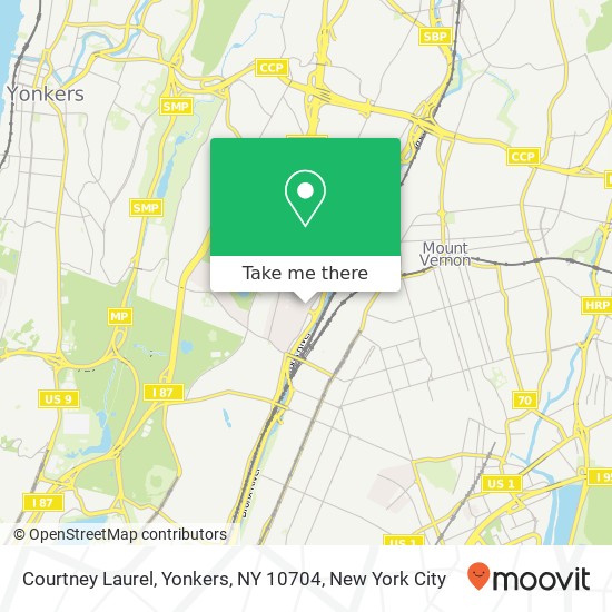 Mapa de Courtney Laurel, Yonkers, NY 10704