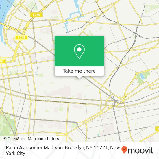 Mapa de Ralph Ave corner Madison, Brooklyn, NY 11221