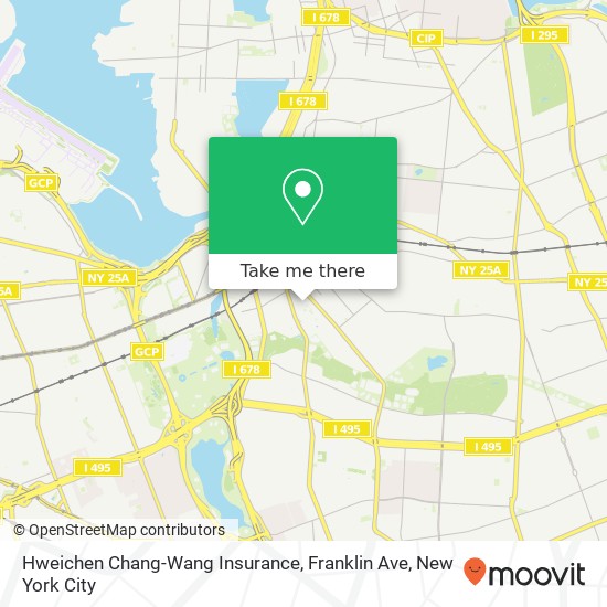 Hweichen Chang-Wang Insurance, Franklin Ave map