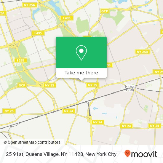 Mapa de 25 91st, Queens Village, NY 11428