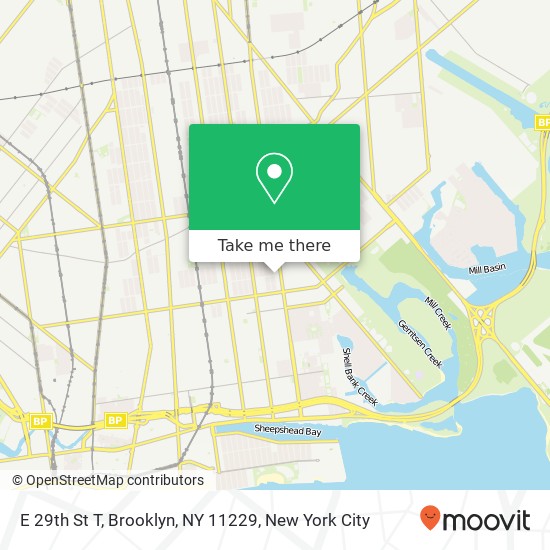 Mapa de E 29th St T, Brooklyn, NY 11229