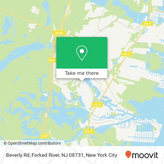 Mapa de Beverly Rd, Forked River, NJ 08731