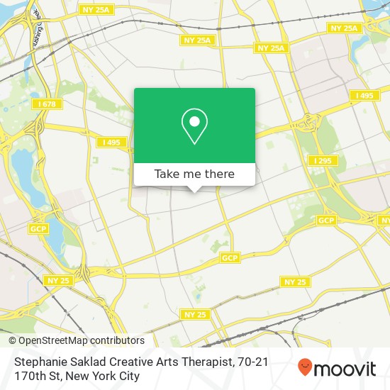 Stephanie Saklad Creative Arts Therapist, 70-21 170th St map