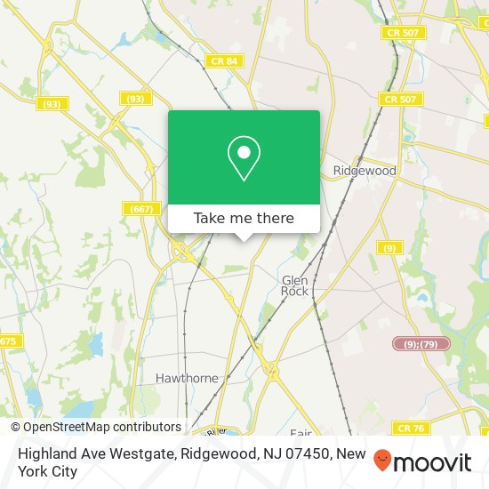 Highland Ave Westgate, Ridgewood, NJ 07450 map