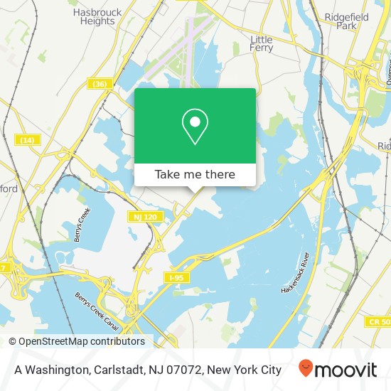 A Washington, Carlstadt, NJ 07072 map