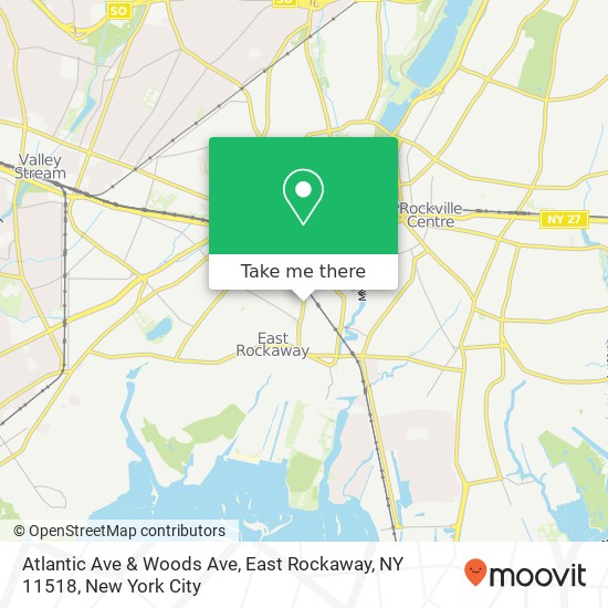 Mapa de Atlantic Ave & Woods Ave, East Rockaway, NY 11518