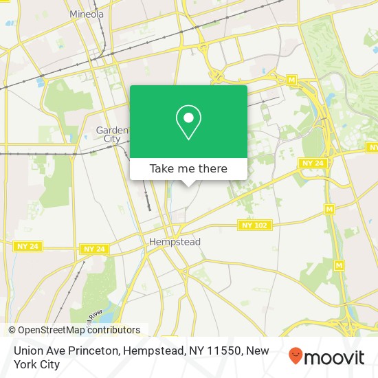 Mapa de Union Ave Princeton, Hempstead, NY 11550