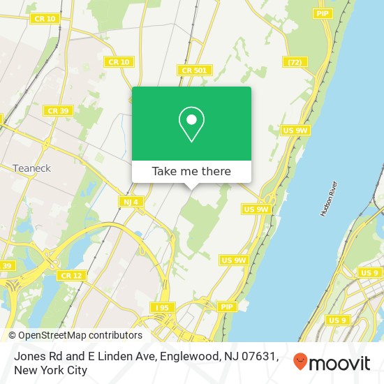Mapa de Jones Rd and E Linden Ave, Englewood, NJ 07631