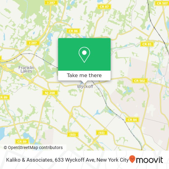 Mapa de Kaliko & Associates, 633 Wyckoff Ave
