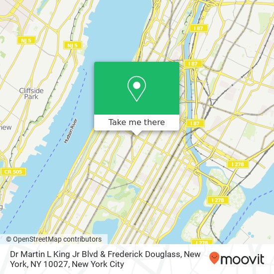 Dr Martin L King Jr Blvd & Frederick Douglass, New York, NY 10027 map