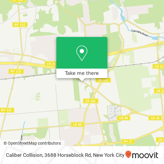 Mapa de Caliber Collision, 3688 Horseblock Rd