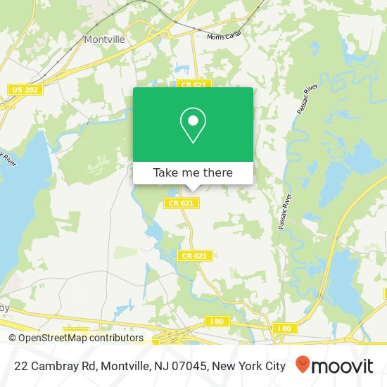 Mapa de 22 Cambray Rd, Montville, NJ 07045