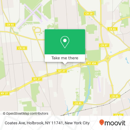 Mapa de Coates Ave, Holbrook, NY 11741
