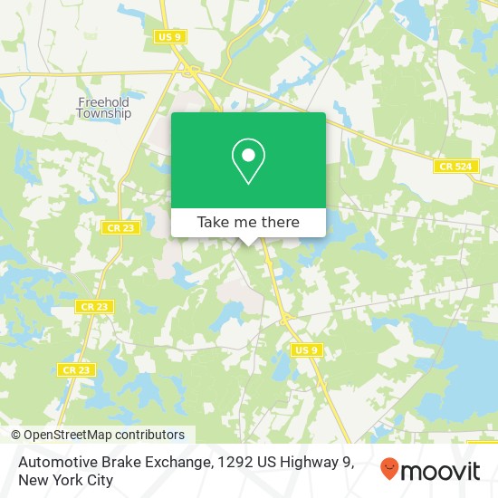 Automotive Brake Exchange, 1292 US Highway 9 map