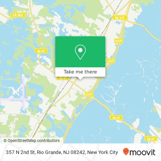 Mapa de 357 N 2nd St, Rio Grande, NJ 08242