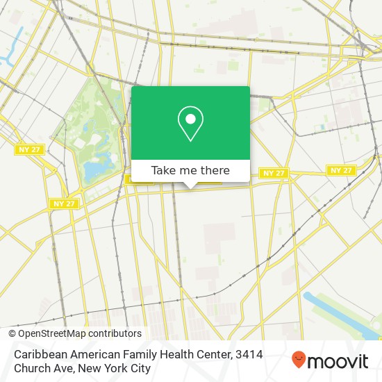 Mapa de Caribbean American Family Health Center, 3414 Church Ave