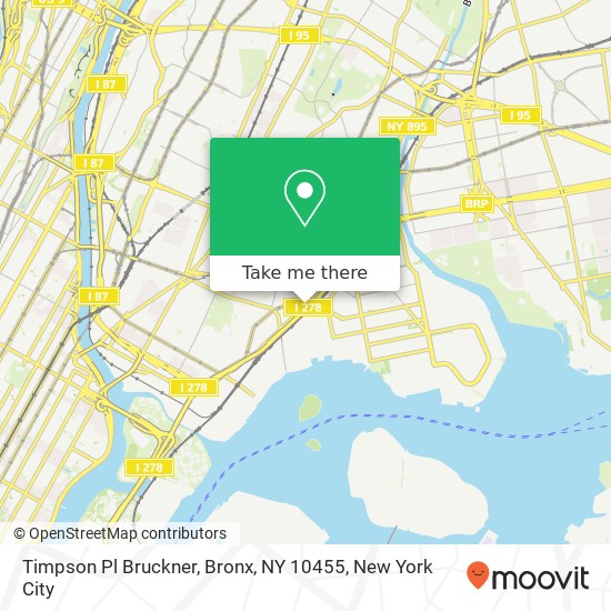 Mapa de Timpson Pl Bruckner, Bronx, NY 10455