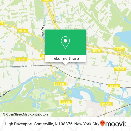 Mapa de High Davenport, Somerville, NJ 08876