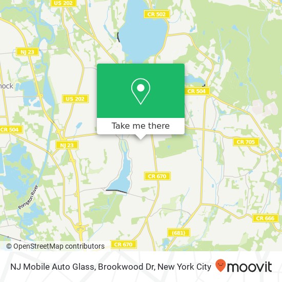 NJ Mobile Auto Glass, Brookwood Dr map