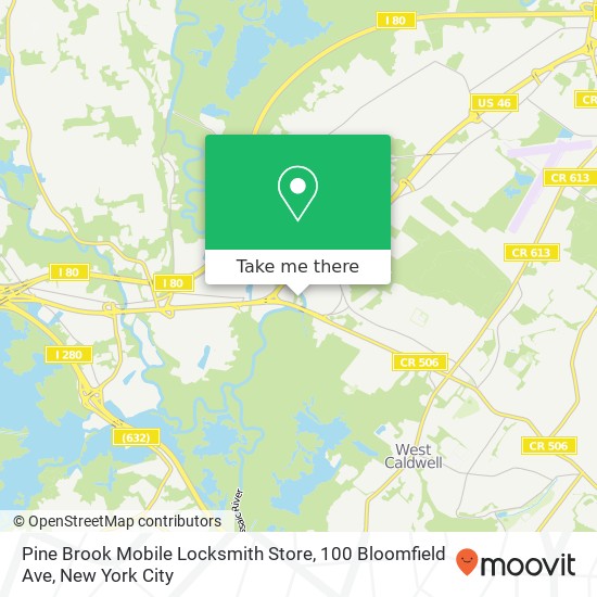 Pine Brook Mobile Locksmith Store, 100 Bloomfield Ave map