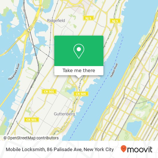 Mapa de Mobile Locksmith, 86 Palisade Ave