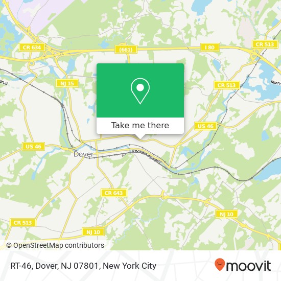 Mapa de RT-46, Dover, NJ 07801