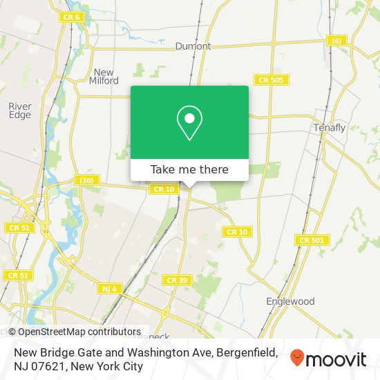 Mapa de New Bridge Gate and Washington Ave, Bergenfield, NJ 07621