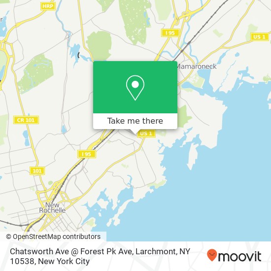 Chatsworth Ave @ Forest Pk Ave, Larchmont, NY 10538 map