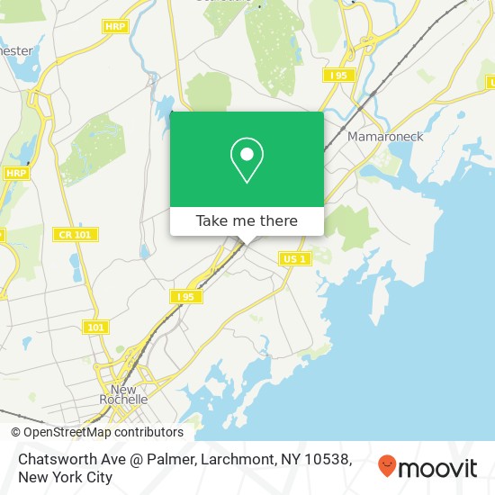 Mapa de Chatsworth Ave @ Palmer, Larchmont, NY 10538