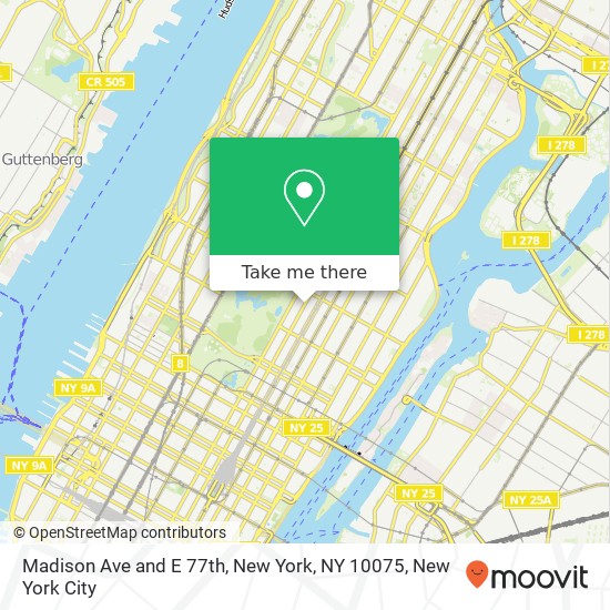 Madison Ave and E 77th, New York, NY 10075 map