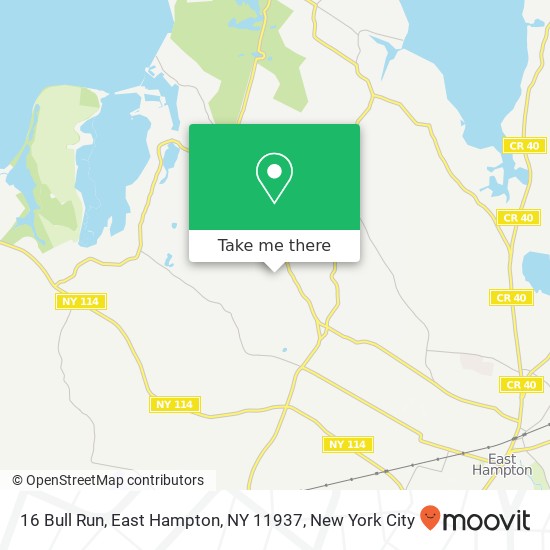 Mapa de 16 Bull Run, East Hampton, NY 11937