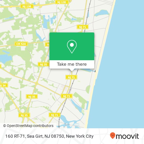 Mapa de 160 RT-71, Sea Girt, NJ 08750
