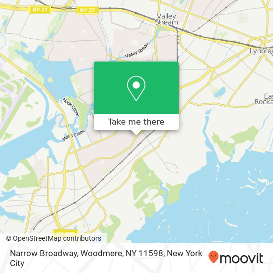 Mapa de Narrow Broadway, Woodmere, NY 11598