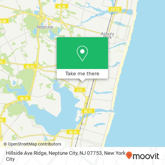 Mapa de Hillside Ave Ridge, Neptune City, NJ 07753