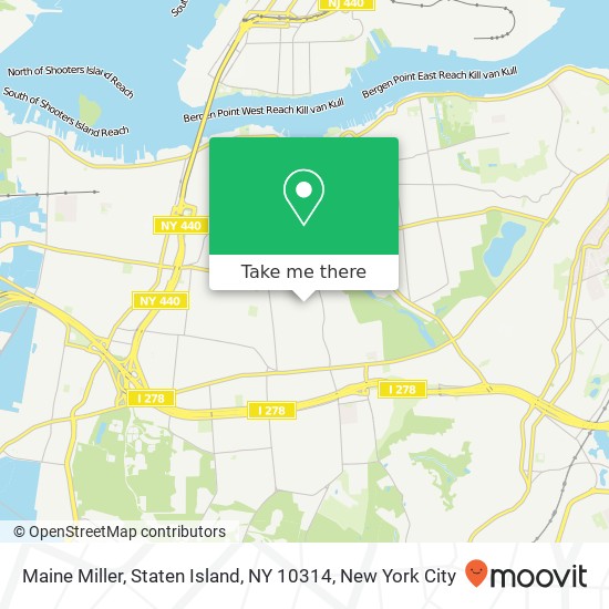 Mapa de Maine Miller, Staten Island, NY 10314