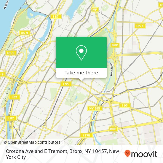 Mapa de Crotona Ave and E Tremont, Bronx, NY 10457
