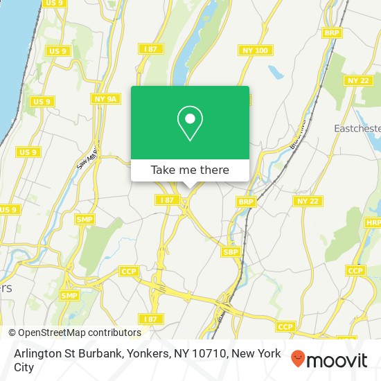 Mapa de Arlington St Burbank, Yonkers, NY 10710