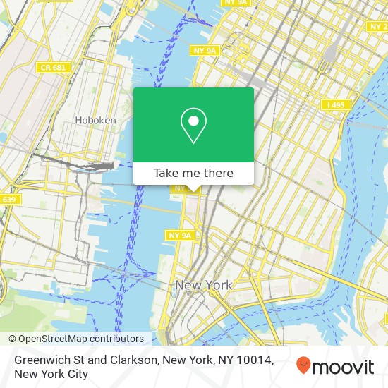 Mapa de Greenwich St and Clarkson, New York, NY 10014