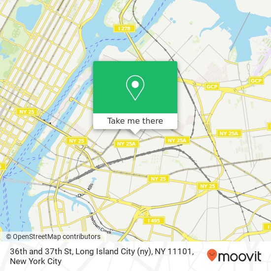 36th and 37th St, Long Island City (ny), NY 11101 map
