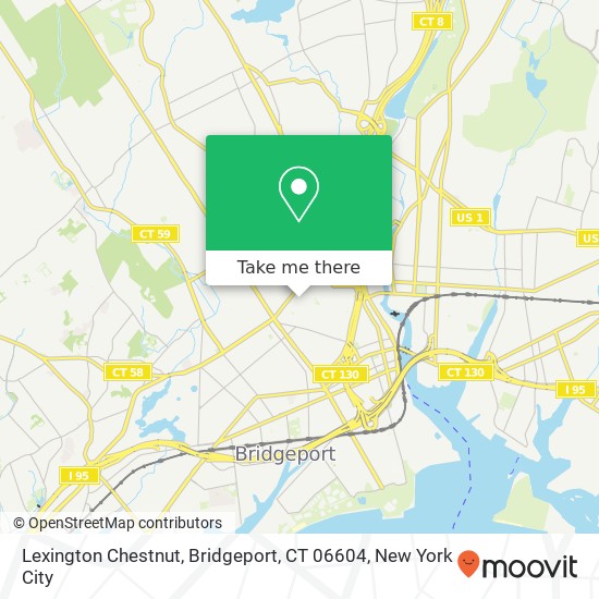 Mapa de Lexington Chestnut, Bridgeport, CT 06604