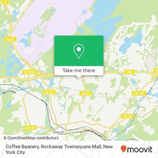 Mapa de Coffee Beanery, Rockaway Townsquare Mall