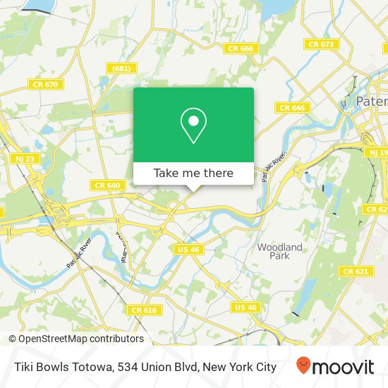 Tiki Bowls Totowa, 534 Union Blvd map