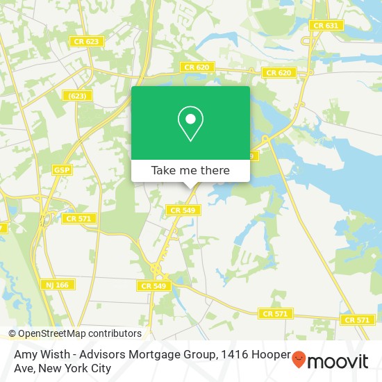 Mapa de Amy Wisth - Advisors Mortgage Group, 1416 Hooper Ave