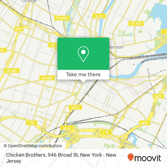 Chicken Brothers, 946 Broad St map