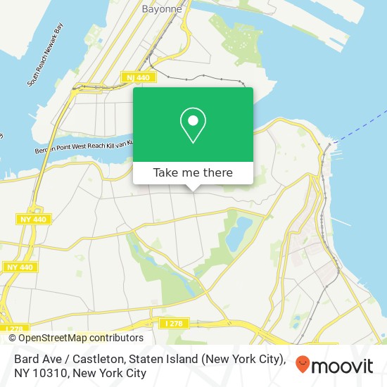 Mapa de Bard Ave / Castleton, Staten Island (New York City), NY 10310