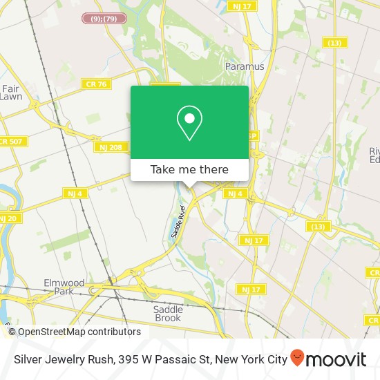 Mapa de Silver Jewelry Rush, 395 W Passaic St